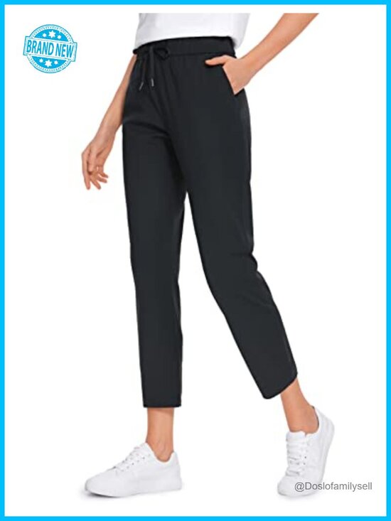 Pants - CRZ YOGA 4-Way Stretch Cropped Pants 25" High Rise Slim Fit Drawstring